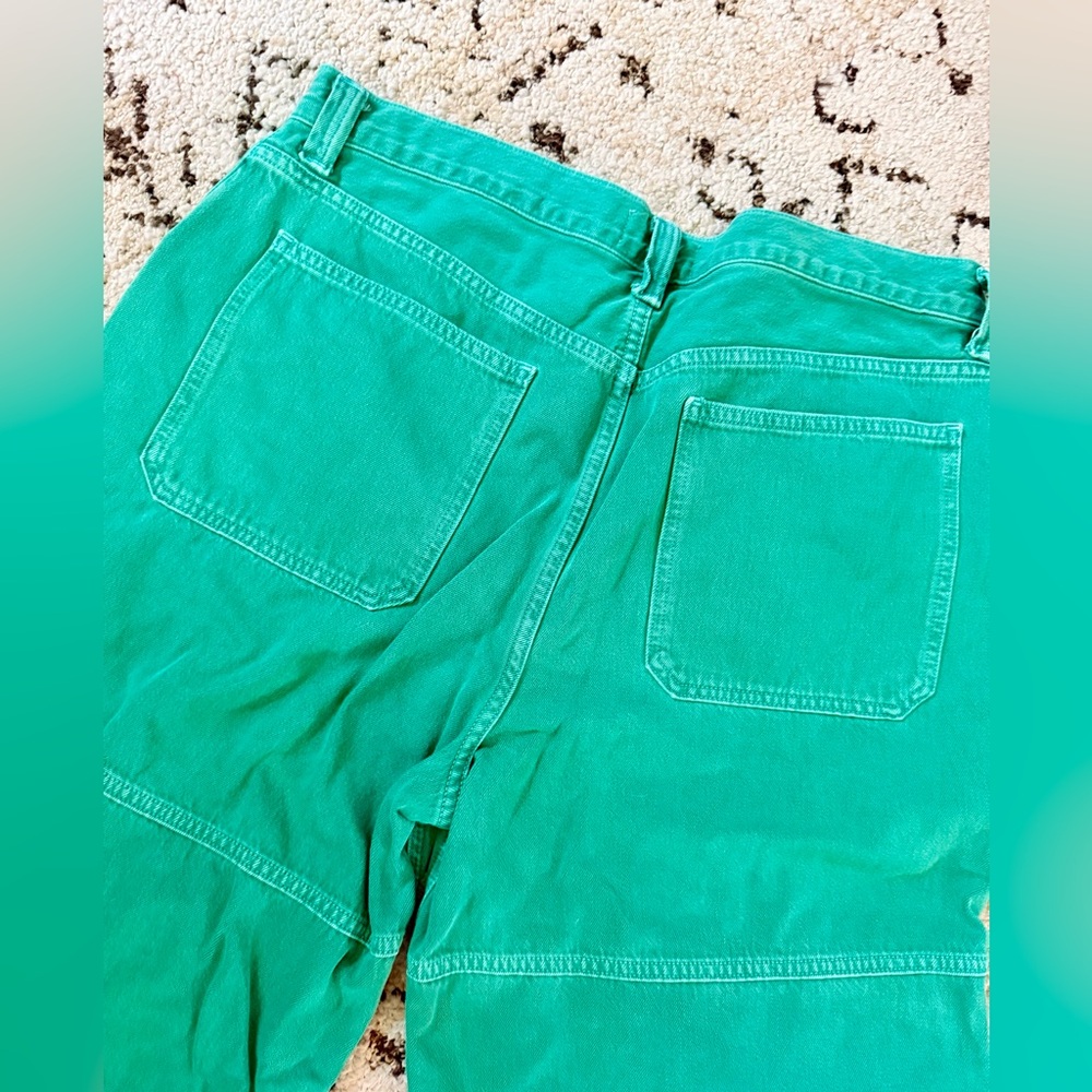 EXCELLENT AGOLDE TANIS UTILITY CARGO JEANS, AIR FRESHENER GREEN, SIZE 32 - Picture 12 of 14